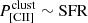 $ P_{\rm{[CII]}}^{\rm clust} \sim {\rm SFR} $