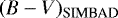 $(B-V)_{\textrm{SIMBAD}}$