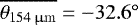 $\overline{\theta_{\mathrm{154\,\upmu m}}} = -32.6^{\circ}$