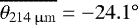 $\overline{\theta_{\mathrm{214\,\upmu m}}} = -24.1^{\circ}$