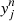 $ {{\it y}^n_j} $