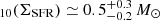 $ _{10}(\Sigma_{\mathrm{SFR}}) \simeq 0.5_{-0.2}^{+0.3}\,M_\odot $