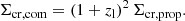 $$ \begin{aligned} \Sigma _{\mathrm{cr,com} }=\left(1+z_{\mathrm{l} }\right)^2\Sigma _{\mathrm{cr,prop} }. \end{aligned} $$