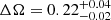 $ \Delta\Omega = 0.22^{+0.04}_{-0.02} $