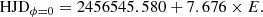$$ \begin{aligned} \mathrm{HJD} _{\phi =0} = 2456545.580 + 7.676 \times E. \end{aligned} $$