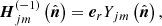 $$ \begin{aligned} \boldsymbol{H}_{jm}^{\left(-1\right)}\left(\hat{\boldsymbol{n}}\right)&=\boldsymbol{e}_{r}Y_{jm}\left(\hat{\boldsymbol{n}}\right), \end{aligned} $$