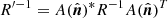 $ R^{\prime-1}=A(\hat{\boldsymbol{n}})^{*} R^{-1} A(\hat{\boldsymbol{n}})^{T} $