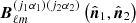 $ \boldsymbol{B}_{\ell m}^{\left(j_{1}\alpha_{1}\right)\left(j_{2}\alpha_{2}\right)}\left(\hat{\boldsymbol{n}}_{1},\hat{\boldsymbol{n}}_{2}\right) $