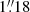 $ 1{{\overset{\prime\prime}{.}}}18 $