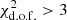 $ \chi^2_{\mathrm{d.o.f.}} > 3 $