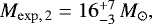 $M_{\mathrm{exp,\,2}}=16^{+7}_{-3}\,M_{\odot},$