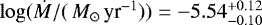 $\log(\dot{M}/({\,M_{\odot}\,\mbox{yr}^{-1}}))=-5.54^{+0.12}_{-0.10}$