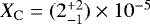 ${X_{\mathrm{C}}= (2^{+2}_{-1})\times10^{-5}}$