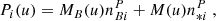 $$ \begin{aligned} P_i(u)=M_B(u)n^P_{Bi}+M(u)n_{*i}^P\ , \end{aligned} $$