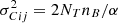 $ \sigma^2_{Cij}=2N_{T}n_{B}/\alpha $