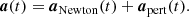 $$ \begin{aligned} {\boldsymbol{a}}(t) = {\boldsymbol{a}}_{\mathrm{Newton} }(t) + {\boldsymbol{a}}_{\mathrm{pert} }(t). \end{aligned} $$