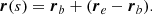$$ \begin{aligned} {\boldsymbol{r}}(s) = {\boldsymbol{r}}_b + ({\boldsymbol{r}}_e - {\boldsymbol{r}}_b). \end{aligned} $$