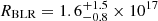 $ R_{\mathrm{BLR}} = 1.6^{+1.5}_{-0.8}\times 10^{17} $