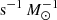 $ \mathrm{s}^{-1}\,M_{\odot}^{-1} $