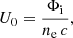 $$ \begin{aligned} U_0 = \frac{\Phi _{\rm i}}{n_{\rm e} \, c}, \end{aligned} $$