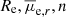 $ R_{\mathrm{e}}, \overline{\mu}_{\mathrm{e},r}, n $