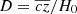 $ D = \overline{cz}/H_0 $