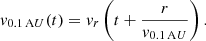$$ \begin{aligned} { v}_{0.1\,\mathrm AU}(t) = { v}_r\left(t + \frac{r}{{ v}_{0.1\,\mathrm AU}} \right) . \end{aligned} $$