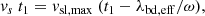 $$ \begin{aligned} { v}_s\ t_1 = { v}_{\rm sl,max}\ (t_1 - \lambda _{\rm bd,eff} / \omega ) , \end{aligned} $$