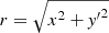$ r = \sqrt{x^2 + {\mathit{y}^\prime}^2} $