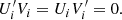 $$ \begin{aligned} U^\prime _i V_i = U_i V^\prime _i = 0. \end{aligned} $$
