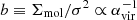 $ b\equiv\Sigma_{\mathrm{mol}}/\sigma^{2}\propto\alpha_{\mathrm{vir}}^{-1} $