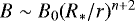$B\sim B_0(R_{\ast}/r)^{n+2}$