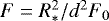$F= R_{\ast}^2/d^2 F_0$