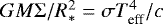 ${GM\Sigma}/{R_{\ast}^2}={\sigma T_{\textrm{eff}}^4}/{c}$