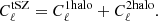 $$ \begin{aligned} C_{\ell }^\mathrm{tSZ} = C_{\ell }^{1\mathrm{halo}} + C_{\ell }^{2\mathrm{halo}}. \end{aligned} $$