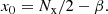$$ \begin{aligned} x_0 = N_{\rm x} / 2 - \beta \mathrm{.} \end{aligned} $$