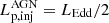 $ L_{\mathrm{p,inj}}^{\mathrm{AGN}}=L_{\mathrm{Edd}}/2 $