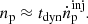 $$ \begin{aligned} n_{\rm p}\approx t_{\rm dyn}\dot{n}_{\rm p}^\mathrm{inj}. \end{aligned} $$