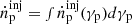 $ \dot{n}_{\mathrm{p}}^{\mathrm{inj}}=\smallint \dot{n}_{\mathrm{p}}^{\mathrm{inj}}(\gamma_{\mathrm{p}})d\gamma_{\mathrm{p}} $