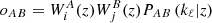 $ o_{AB} = W_{i}^{A}(z) W_{j}^{B}(z) P_{A B}\left(k_{\ell} | z\right) $