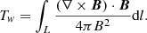 $$ \begin{aligned} T_{ w}=\int _L \frac{(\nabla \times \boldsymbol{B})\cdot \boldsymbol{B}}{4\pi B^2} \mathrm{d}l. \end{aligned} $$