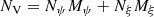 $$ \begin{aligned} {N_{\rm V}}={N_\psi }{M_\psi }+ {N_\xi }{M_\xi } \end{aligned} $$