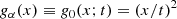 $$ \begin{aligned} g_\alpha (x) \equiv g_0(x;t)=(x/t)^2 \end{aligned} $$