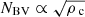 $ N_{\mathrm{BV}} \propto \sqrt{{\rho_{\text{c}}}} $