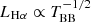 $ L_{\mathrm{H\alpha}} \propto T_{\mathrm{BB}}^{-1/2} $