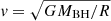 $ \mathit{v} = \sqrt{GM_{\mathrm{BH}}/R} $