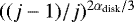 $((j-1)/j){}^{2\alpha_{\textrm{disk}}/3}$