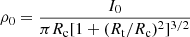 $$ \begin{aligned} \rho _0 = \frac{I_0}{\pi R_{\rm c} [1+(R_{\rm t}/R_{\rm c})^2]^{3/2}} \end{aligned} $$