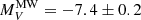 $ M_{V}^{\mathrm{MW}}=-7.4\pm 0.2 $