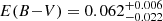 $ E(B{-}V) = 0.062^{+0.006}_{-0.022} $